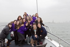 Volunteers on the boat